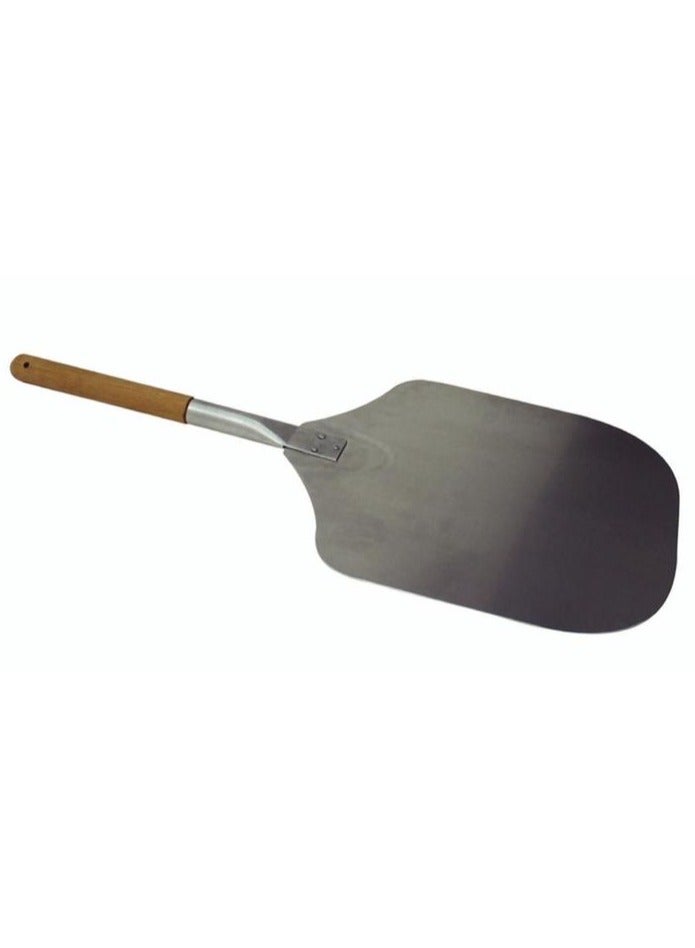 TRAMONTINA Since 1911,Made in Brazil- 65x30cm Natural Finished Metal Pizza Shovel with Short Wooden Handle - Image 1